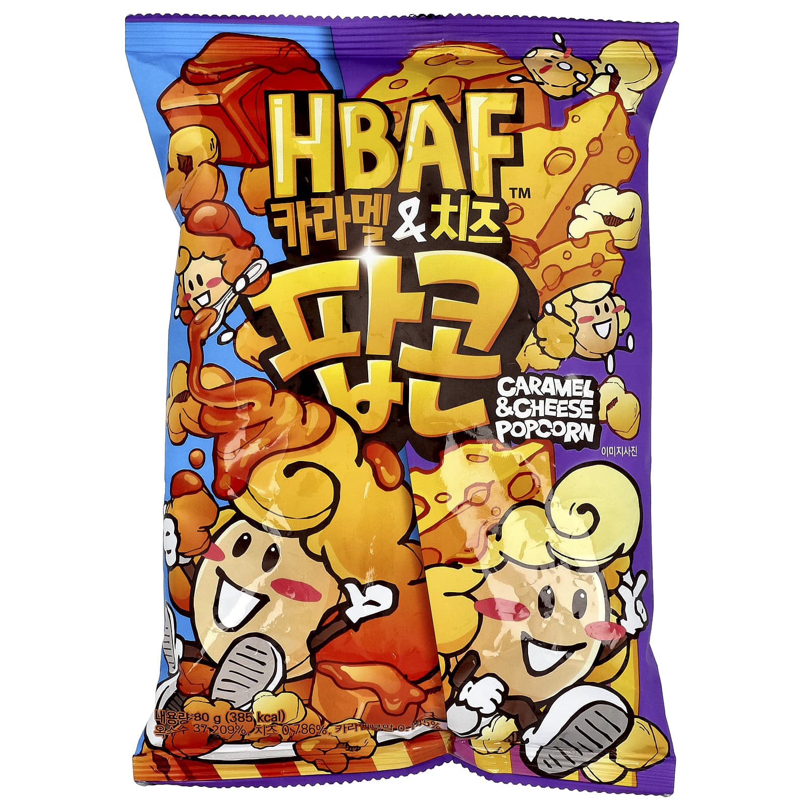 HBAF, Попкорн с карамелью и сыром, 80 г