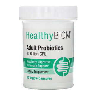 HealthyBiom, بروبيوتيك للبالغين، 15 مليار وحدة تشكيل مستعمرة، 30 كبسولة نباتية