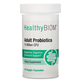 HealthyBiom, بروبيوتيك للبالغين، 15 مليار وحدة تشكيل مستعمرة، 90 كبسولة نباتية