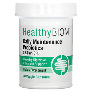 HealthyBiom, Probióticos para mantenimiento diario, 5000 millones de UFC, 30 cápsulas vegetales