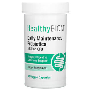 HealthyBiom, بروبيوتيك للوقاية اليومية، 5 مليار وحدة تشكيل مستعمرة، 90 كبسولة نباتية