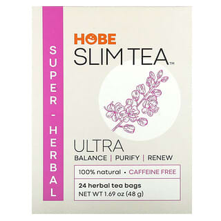 Hobe Labs, Ultra Slim Tea, Super Herbal, bez kofeiny, 24 torebki herbaty ziołowej, każda 48 g