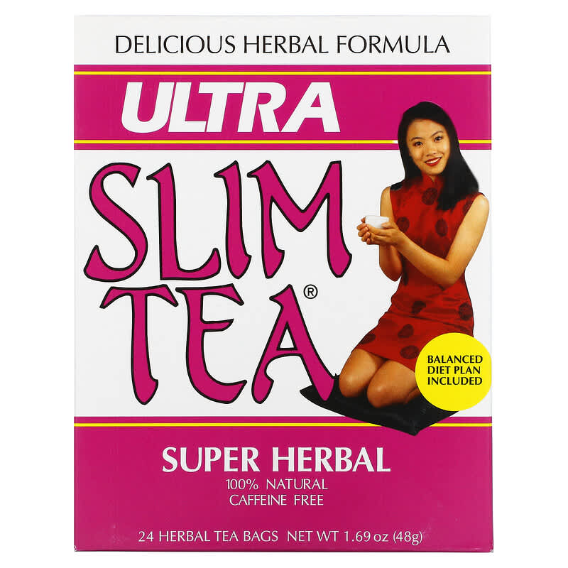 Ultra Slim Tea, Super Herbal, Caffeine Free, 24 Herbal Tea Bags, 1.69 oz  (48 g) Each
