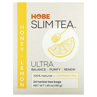 Hobe Labs, Ultra Slim Tea、ハニーレモン、ハーバルティーバッグ24個、1.69オンス (48 g)