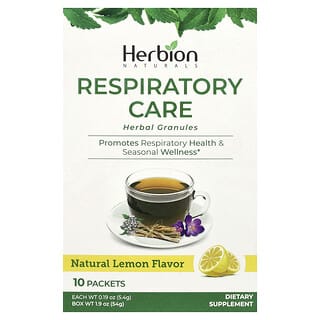 Herbion Naturals, Cuidados Respiratórios, Grânulos de Ervas, Limão Natural, 10 Sachês, 5,4 g (0,19 oz) Cada