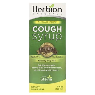 Herbion Naturals, Sugar Free Cough Syrup with Stevia, zuckerfreier Hustensaft mit Stevia, alkoholfrei, 150 ml (5 fl. oz.)