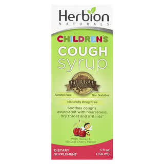 Herbion Naturals, Children's Hustensaft, alkoholfrei, mit Honig und natürlicher Kirsche, 150 ml (5 fl. oz.)