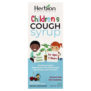 Herbion Naturals, Sirop contre la toux pour enfants, Sans alcool, Au miel et à la cerise naturelle, 150 ml