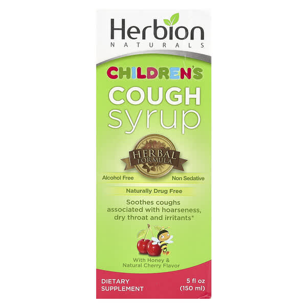 Children's Cough Syrup, Alcohol Free, With Honey & Natural Cherry, 5 fl oz (150 ml)