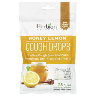 Herbion Naturals, Naturals, Cough Drops, Hustenbonbons, Honig-Zitrone, 25 Tropfen