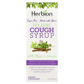 Herbion Naturals, Naturals, Sirop contre la toux, Feuille de lierre au thym et à la réglisse, Sans sucre, 150 ml