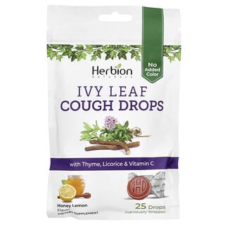 Herbion Naturals, Ivy Leaf Cough Drops, Honey Lemon, 25 Individually Wrapped Drops