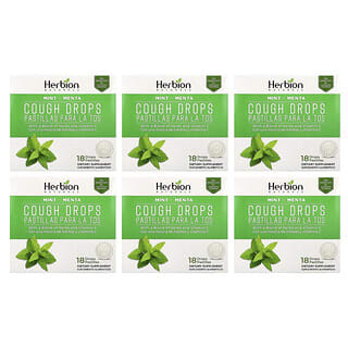 Herbion Naturals, Balas para Tosse, Menta, 6 Unidades, 18 Gotas Cada