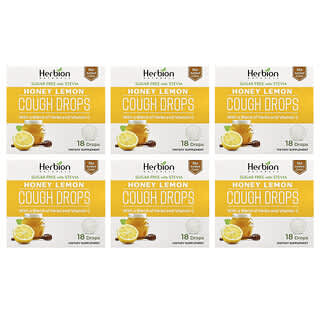 Herbion Naturals, Obat Batuk, Lemon Madu, 6 Bungkus, 18 Tetes Masing-Masing