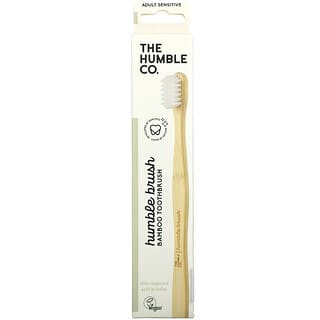 The Humble Co., Humble Cepillo de dientes de bambú, Sensible para adultos, Blanco, 1 cepillo de dientes