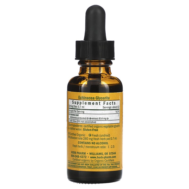 Herb Pharm Certified Organic Echinacea Extract 1 Fluid Ounce