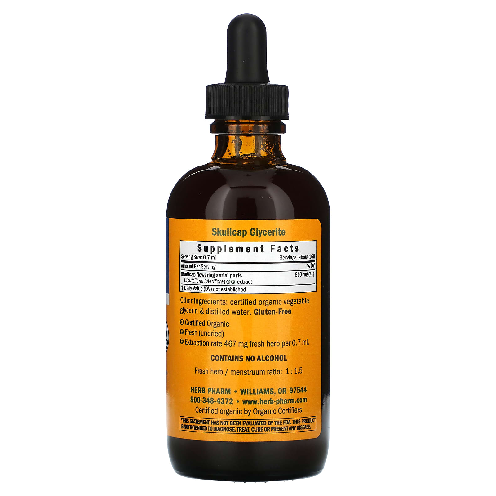 Herb Pharm, Skullcap, AlcoholFree, 4 fl oz (120 ml)