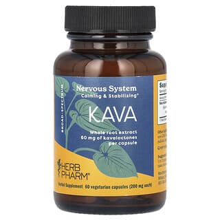 Herb Pharm, Kava, 400 mg, 60 Cápsulas Vegetarianas (200 mg por Cápsula)