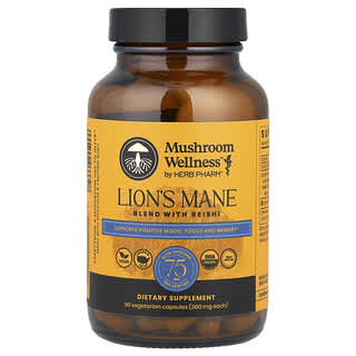 Herb Pharm, Mushroom Wellness™, Lion's Mane Blend With Reishi , 90 Vegetarian Capsules