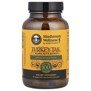 Herb Pharm, Mushroom Wellness™, Turkey Tail Blend With Reishi, 90 Vegetarian Capsules