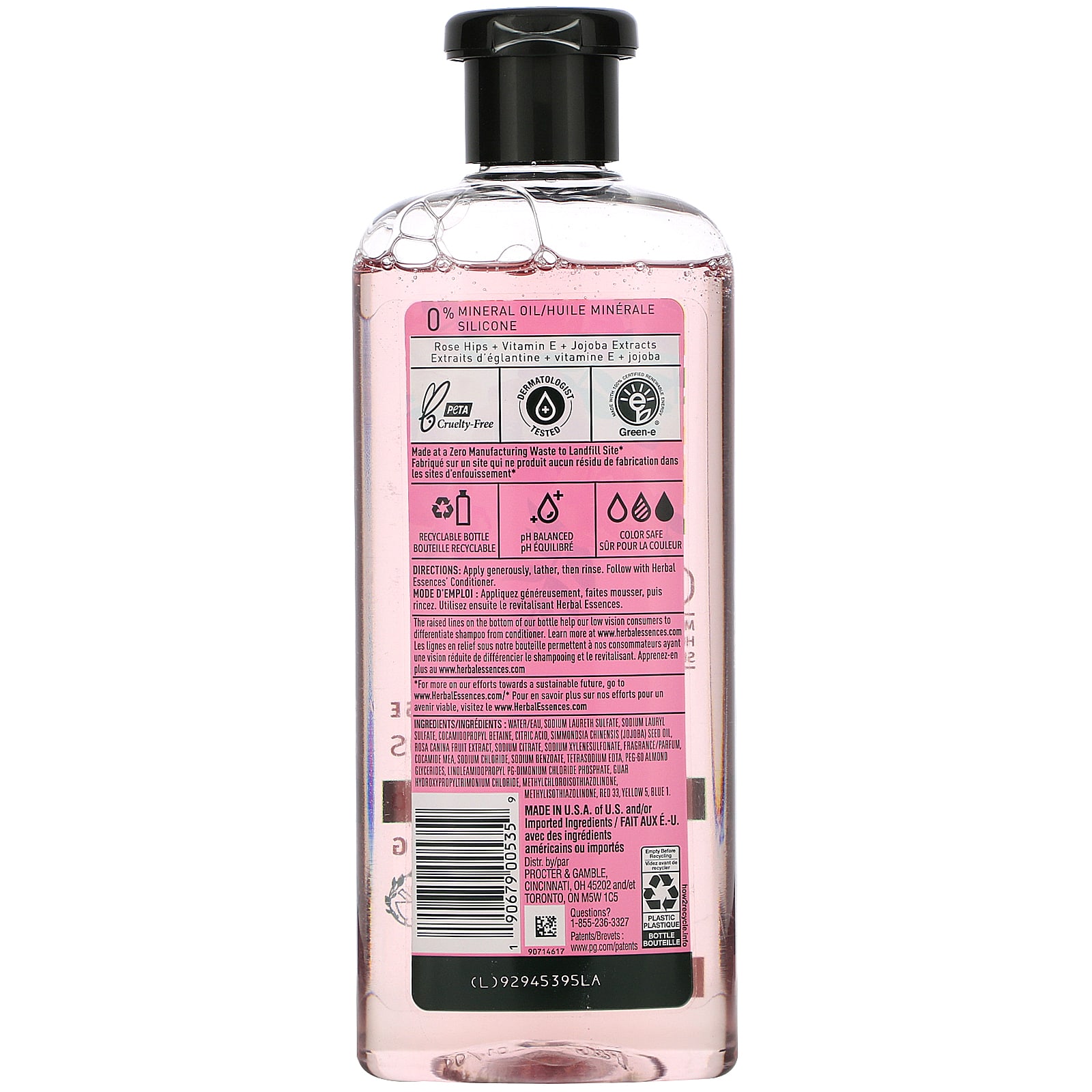 Herbal Essences, Suavidad, Champú, Rosa mosqueta, 400 ml (13,5 oz. Líq.)