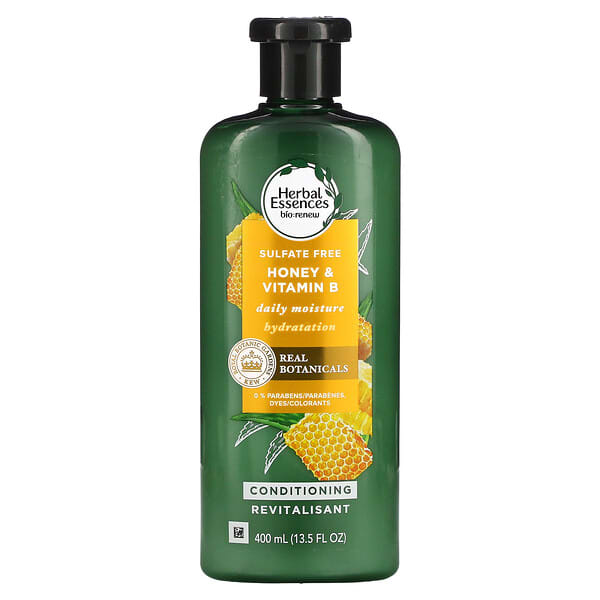 Herbal Essences, Bio:Renew, Après-shampooing hydratant quotidien sans sulfates, Miel et vitamine B, 400 ml