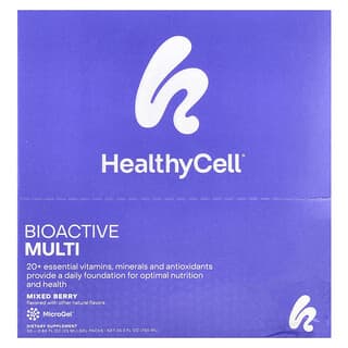 HealthyCell, Multivitamínico Bioativo, Frutos Silvestres Mistos, 30 Embalagens de Gel, 25 ml (0,84 fl oz) Cada