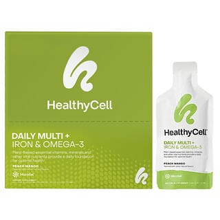 HealthyCell, Daily Multi + Iron & Omega-3, Peach Mango, 30 Gel Packs, 0.84 fl oz (25 ml) Each