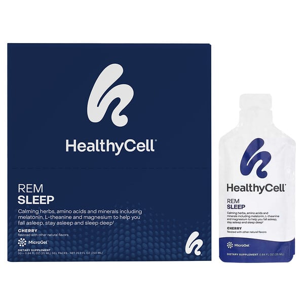 HealthyCell REM Sleep, Cherry, 30 Gel Packs, 0.84 fl oz (25 ml) Each