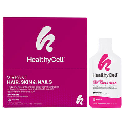 HealthyCell, Revitalizing Hair, Skin & Nails, Raspberry, 30 Gel Packets, 0.84 fl oz (25 ml) Each