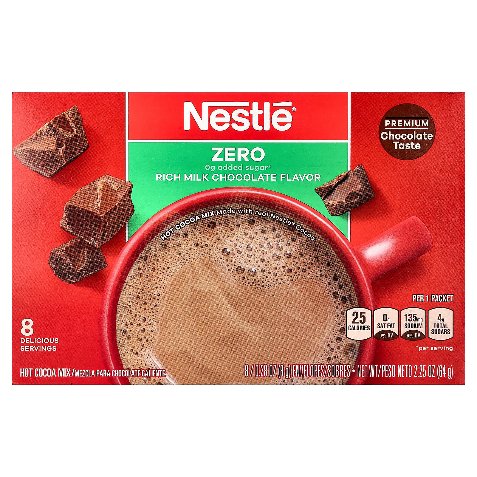 ホットチョコレートミックス、リッチミルクチョコレート、8袋、各8g