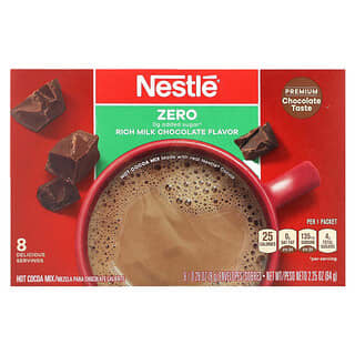 Nestle Hot Cocoa Mix, Mezcla para preparar chocolate caliente, Exquisito sabor a chocolate con leche, 8 sobres, 8 g (0,28 oz) cada uno