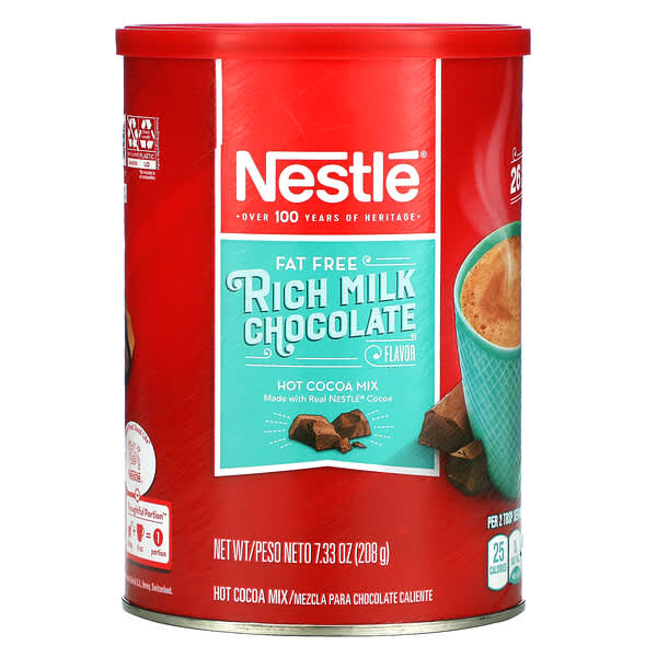 Nestle Hot Cocoa Mix‏, نكهة شيكولاتة غنية بالحليب ، خالية من الدهون ، 7.33 أونصة (208 جم)