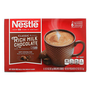 Nestle Hot Cocoa Mix, Sabor intenso a chocolate con leche clásico, 6 sobres, 20,2 g (0,71 oz) cada uno