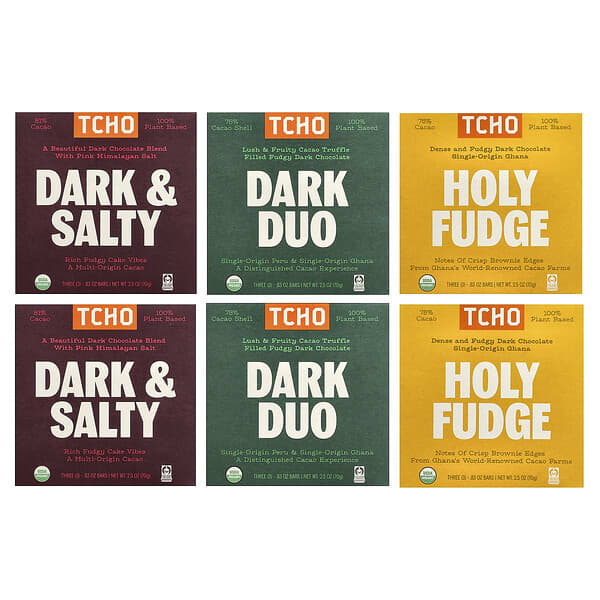 TCHO, Dark Chocolate Gift Box, 18 Bars, 0.83 oz Each