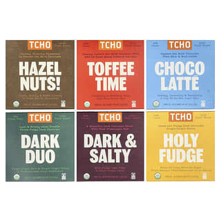 TCHO, Caja de regalo con chocolate negro con leche de avena, 18 barritas, 0,83 oz cada una