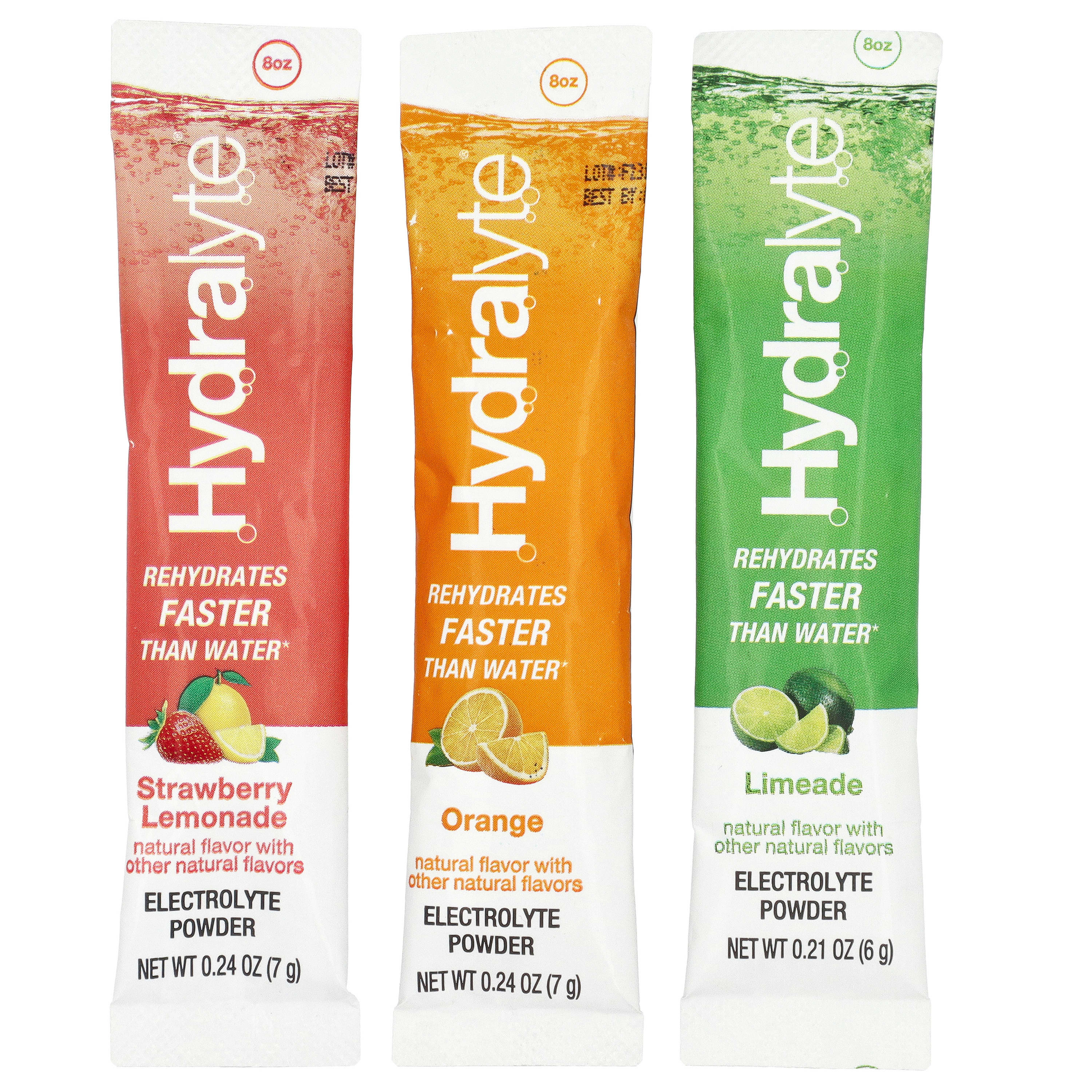 Hydralyte, Fizzy Electrolyte Powder, Variety Pack, Orange, Strawberry