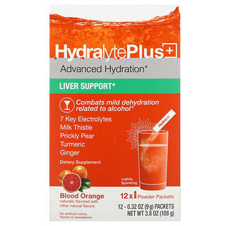 Hydralyte, Advanced Hydration, Liver Support, Blood Orange, 12 Packets, 0.32 oz (9 g) Each