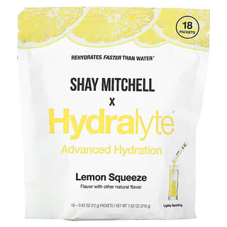 Hydralyte, Shay Mitchell, Advanced Hydration, Lemon Squeeze, 18 Packets, 0.42 oz (12 g)