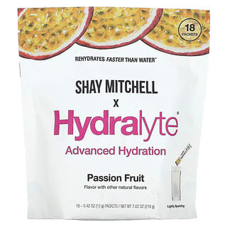 Hydralyte, Shay Mitchell, Hydratation avancée, Fruit de la passion, 18 sachets, 12 g chacun