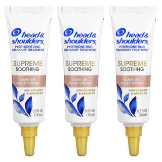 Head & Shoulders, Supreme Soothing, Leave On Scalp Cream, Vitamin E & Argan Oil, 3 Tubes. 0.5 fl oz (15 ml) Each