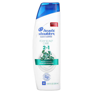 Head & Shoulders, Cuidados com a Coceira do Couro Cabeludo, Shampoo + Condicionador 2 em 1, Infundido com Eucalipto, 250 ml (8,45 fl oz)