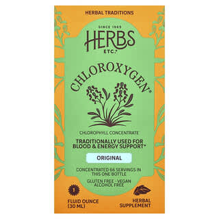Herbs Etc., ChlorOxygen®（クロロオキシゲン）、濃縮クロロフィル、アルコールフリー、30ml（1液量オンス）