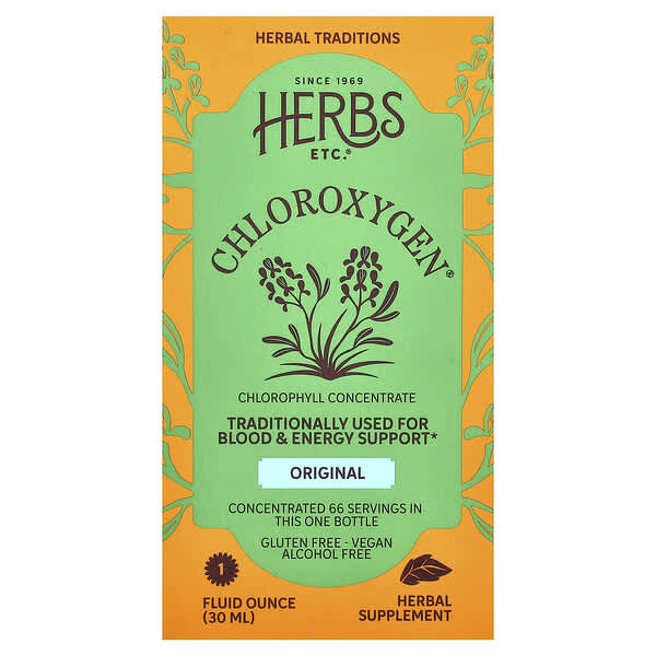 Herbs Etc., ChlorOxygen®, 엽록소 농축물, 오리지널, 알코올 무함유, 30ml(1fl oz)