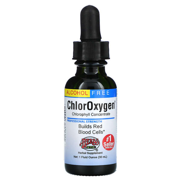 Herbs Etc., ChlorOxygen สารสกัดคลอโรฟิลล์เข้มข้น ปราศจากแอลกอฮอล์ ขนาด 1 ออนซ์ (30 มล.)