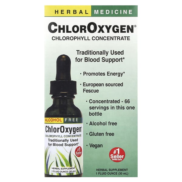 Herbs Etc., ChlorOxygen, Chlorophyll Concentrate, Alcohol Free, 1 fl oz