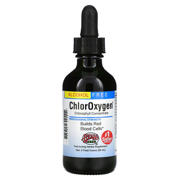 Herbs Etc., ChlorOxygen（クロロオキシジェン）、濃縮クロロフィル、アルコールフリー、59ml（2液量オンス）