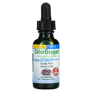 Herbs Etc., مستخلص ChlorOxygen،  برُكازة الكلوروفيل، خالي من الكحول، بنكهة النعناع، أونصة سائلة (29.5 مل)