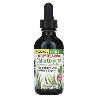 Herbs Etc., ChlorOxygen, 엽록소 농축물, 알코올 불포함, 민트 맛, 2 fl oz (59 ml)
