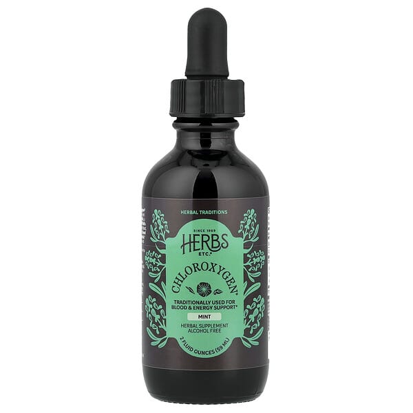 Herbs Etc., ChlorOxygen®, Alcohol Free, Mint, 2 fl oz (59 ml)